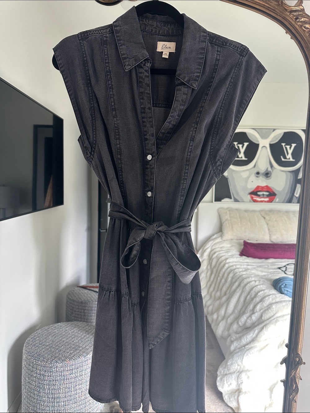 Elan Julia Denim Dress, Grey, XS - Picture 2 of 4